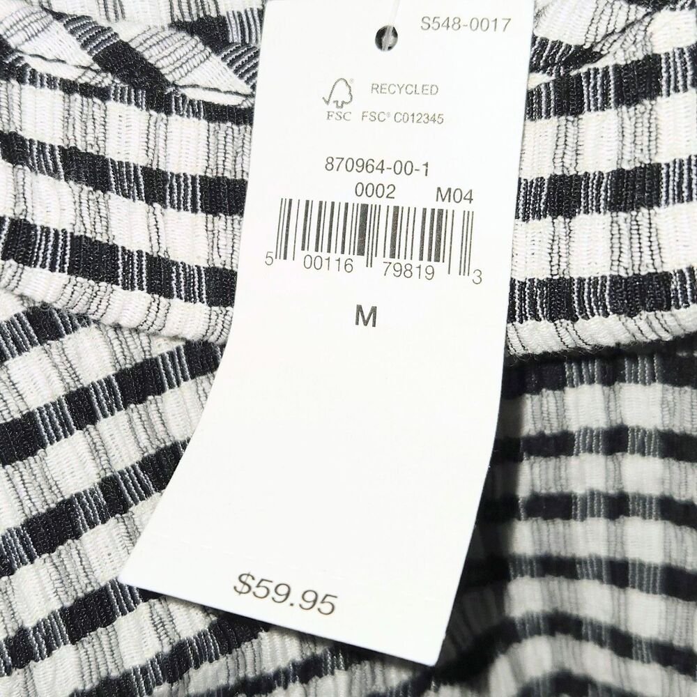 GAP Dress Gingham Mini Ruffle Hem Cotton Dark Blue/White Women Medium NEW NWT - Picture 6 of 9